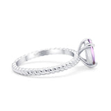 Oval Natural Stone Braided Twisted Ring