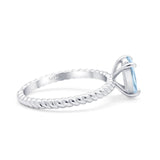Oval Natural Stone Braided Twisted Ring