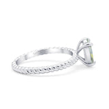Oval Natural Stone Braided Twisted Ring