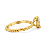 Oval Natural Stone Braided Twisted Ring