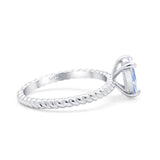 Oval Natural Stone Braided Twisted Ring