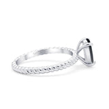 Oval Natural Stone Braided Twisted Ring
