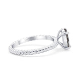Oval Natural Stone Braided Twisted Ring