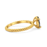 Oval Natural Stone Braided Twisted Ring