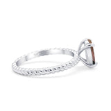 Oval Natural Stone Braided Twisted Ring