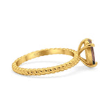Oval Natural Stone Braided Twisted Ring