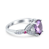 Oval Natural Stone Leaf Design Wedding Ring
