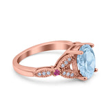Oval Natural Stone Leaf Design Wedding Ring