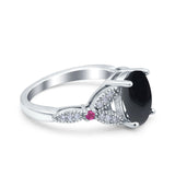 Oval Natural Stone Leaf Design Wedding Ring