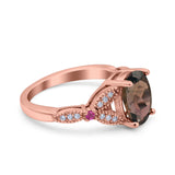 Oval Natural Stone Leaf Design Wedding Ring