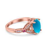 Oval Natural Stone Leaf Design Wedding Ring