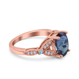 Oval Natural Stone Leaf Design Wedding Ring