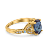 Oval Natural Stone Leaf Design Wedding Ring