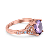 Oval Natural Stone Leaf Design Wedding Ring