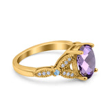 Oval Natural Stone Leaf Design Wedding Ring