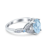 Oval Natural Stone Leaf Design Wedding Ring