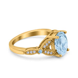 Oval Natural Stone Leaf Design Wedding Ring