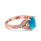 Oval Natural Stone Leaf Design Wedding Ring