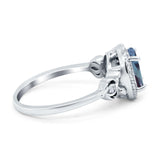 Oval Halo Split Shank Twisted Ring