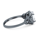 Oval Halo Split Shank Twisted Ring