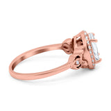 Oval Halo Split Shank Twisted Ring