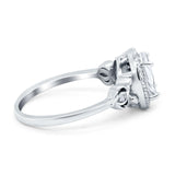 Oval Halo Split Shank Twisted Ring