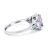 Oval Halo Split Shank Twisted Ring