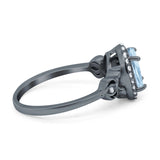 Oval Halo Split Shank Twisted Ring