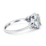 Oval Halo Split Shank Twisted Ring