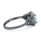 Oval Halo Split Shank Twisted Ring