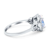 Oval Halo Split Shank Twisted Ring