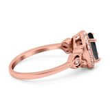 Oval Halo Split Shank Twisted Ring