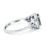 Oval Halo Split Shank Twisted Ring