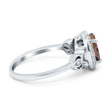 Oval Halo Split Shank Twisted Ring