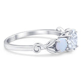 Three Stone Round Natural Stone Ring