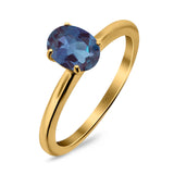 Oval Natural Stone Cathedral Ring