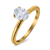 Oval Natural Stone Cathedral Ring