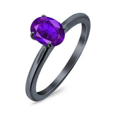 Oval Natural Stone Cathedral Ring