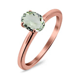 Oval Natural Stone Cathedral Ring
