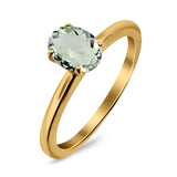 Oval Natural Stone Cathedral Ring