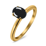 Oval Natural Stone Cathedral Ring