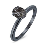 Oval Natural Stone Cathedral Ring