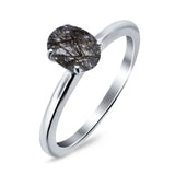 Oval Natural Stone Cathedral Ring