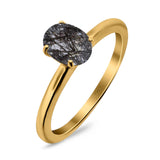 Oval Natural Stone Cathedral Ring