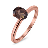 Oval Natural Stone Cathedral Ring