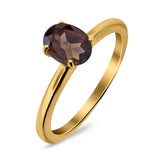 Oval Natural Stone Cathedral Ring