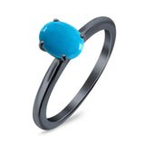 Oval Natural Stone Cathedral Ring