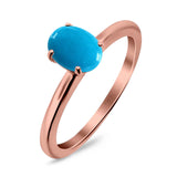 Oval Natural Stone Cathedral Ring