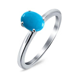 Oval Natural Stone Cathedral Ring