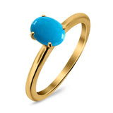Oval Natural Stone Cathedral Ring